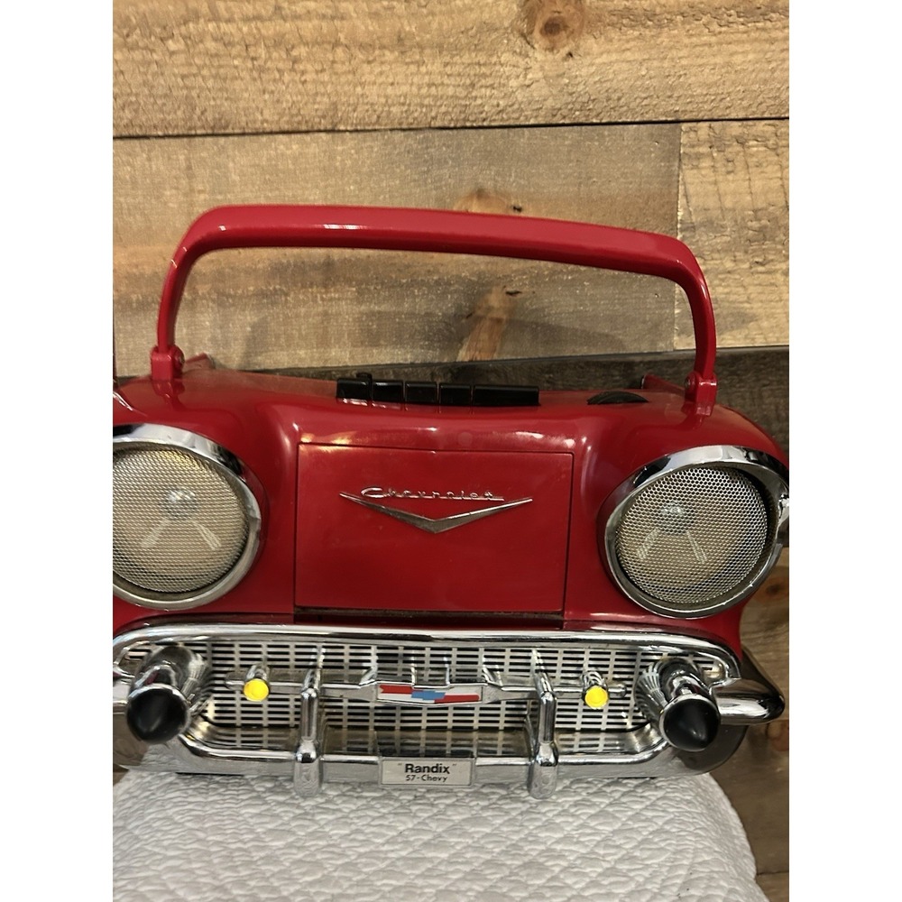 Vintage Randix Chevy '57 CR-1957 Red Radio AM/FM Stereo Cassette Player READ
